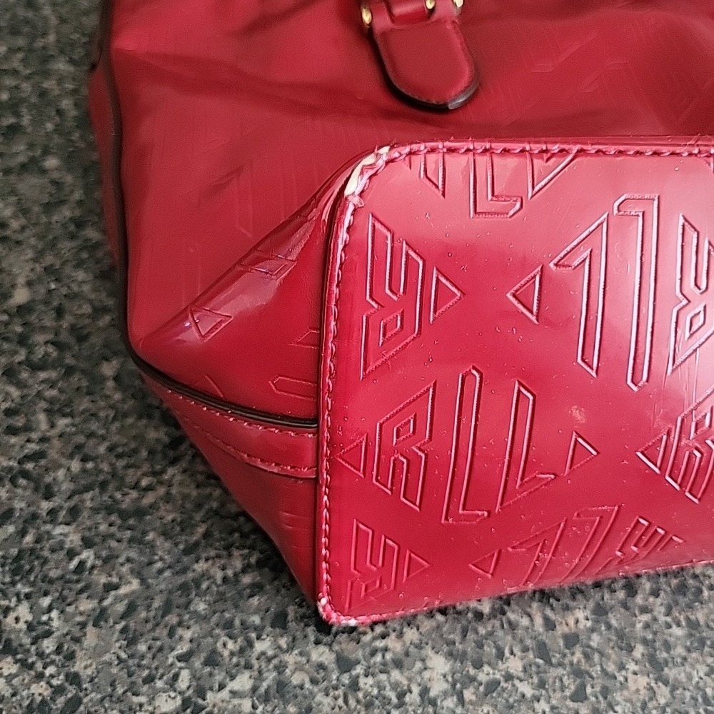 VINTAGE Ralph‎ Lauren Red Initial Logo Pattern Purse - Picture 10 of 16